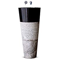 Mármol sólido de lujo- lavamanos de pedestal- lavabo de baño independiente- tocador de aseo moderno en color negro y…